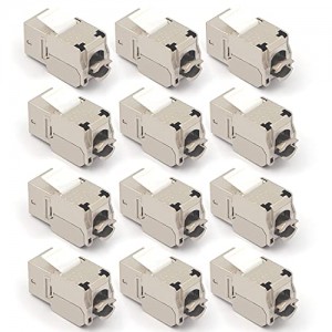 RJ45 Cat6A Shielded Metal Keystone Jacks 12 Pack