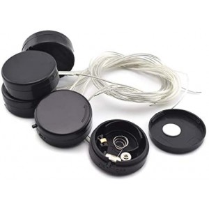 CR2032 Coin Button Cell Holder, 6V 2xCR2032 Battery Case with ON/Off Switch, Cover and Lead Wire - 5 Pack