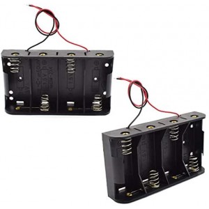 2-Pack 4X C Cell Battery Holder 6V C Size Battery Case Box with Wire Leads