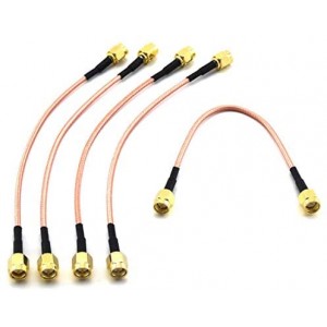 5pcs RF Coaxial Coax Cable Assembly SMA Male to SMA Male Antenna Extender Cable Adapter Jumper(6 inch/15cm)