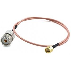 SMA Male to UHF SO-239 Female RF Coaxial Coax Cable ET-RG316 Jumper UHF Antenna Connector Adapter (20 inch)