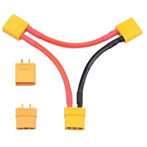 1 Pair XT90 Male Female Battery Connector and 1 PCS XT90 Battery Series Connector 10 Gauge Wire for RC Battery Helicopter Quadcopter