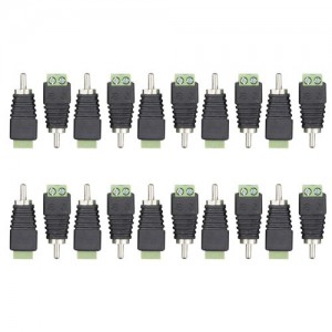 20 PCS Screw Terminal Adapter RCA to AV Phono Plug Solderless Converter Audio Video Speaker Wire Connectors for CCTV Applications