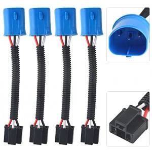 4PCS 9007 Male to H4 Female Plug Headlight Wiring Harness Extension Conversion Cable Wire Connector Adapter Fits Hummer H2 Headlights Fog Lights