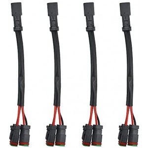 4 PCS Y Shape 2 pin Adapter Splitter Wiring Harness Electrical Wire Connector Plug for LED Light Bar Fog Light