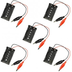 5 PCS 2X 1.5V AA Battery Holder with Alligator Clips