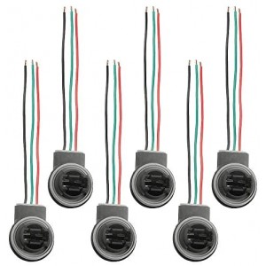 6 PCS 3157 Bulb Socket Harness Wire Connectors for LED Bulbs Turn Signal Lights Brake Lights (3157 Socket)