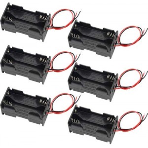 6 PCS 4 x 1.5V AA Battery Holder Case Box with Black Red Wire Leads