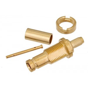 1.0/2.3 Jack Bulkhead Connector Crimp/Solder Attachment For ET-RG174, ET-RG316, ET-RG188 217 inch DD Hole