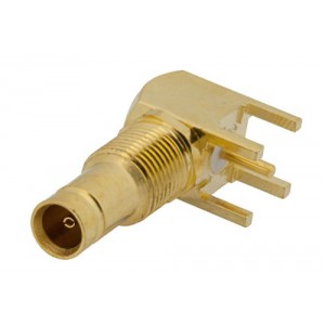 1.0/2.3 Jack Right Angle Connector Solder Attachment Thru Hole PCB 200 inch x .055 inch Hole Spacing