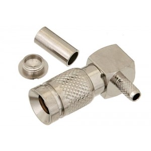 1.0/2.3 Plug Right Angle Connector Crimp/Solder Attachment for ET-RG174, ET-RG316, ET-RG188, ET-LMR-100, ET-B100, ET-C100, 0.100 inch