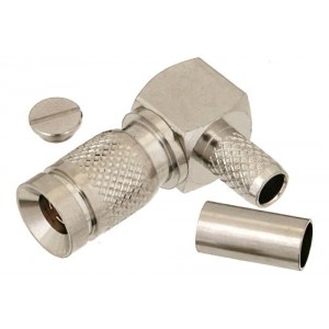 1.0/2.3 Plug Right Angle Connector Crimp/Solder Attachment For ET-RG55, ET-RG142, ET-RG223, ET-RG400