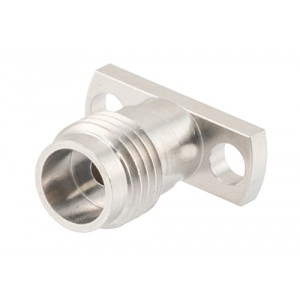 1.85mm Female Field Replaceable Connector 2 Hole Flange Mount 0.009 inch Pin 355 inch Hole Spacing with Metal Contact Ring