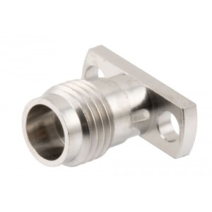 1.85mm Female Field Replaceable Connector 2 Hole Flange Mount with EMI gasket, accepts 0.23mm (.009inch) pin