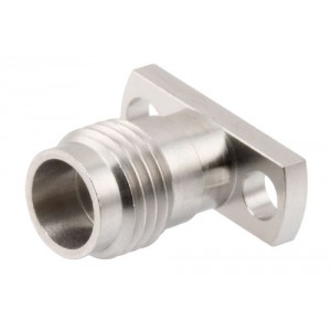 1.85mm Female Field Replaceable Connector 2 Hole Flange Mount with EMI gasket, accepts 0.3mm (.012inch) pin