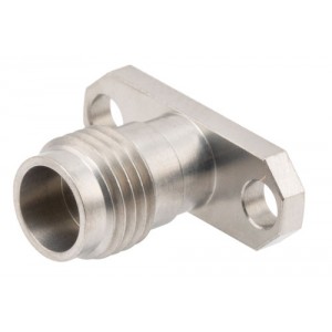 1.85mm Female Field Replaceable Connector 2 Hole Flange Mount with EMI gasket, accepts 0.51mm (.020inch) pin