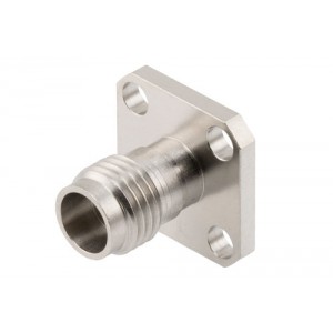 1.85mm Female Field Replaceable Connector 4 Hole Flange Mount with EMI gasket, accepts 0.3mm (.012inch) pin