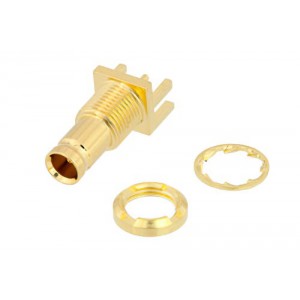 75 Ohm 1.0/2.3 Jack Bulkhead Mount Push-On Connector Solder Attachment End Launch PCB