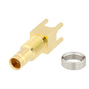 75 Ohm 1.0/2.3 Jack Bulkhead Mount Push-On Connector Solder Attachment Thru Hole PCB