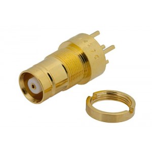 75 Ohm 1.6/5.6 Jack Bulkhead Connector Solder Attachment Thru Hole PCB 362 inch Diameter