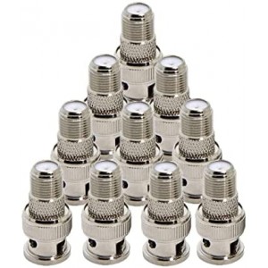 10pcs BNC Male Plug to F Female Jack Adapter Coax Connector Coupler CCTV Camera