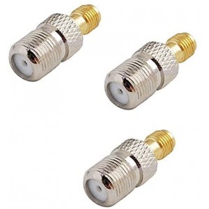 3-Pack SMA Female to F Female RF Coax Adapter SMA to F Coaxial Connector Adapter for HT Radio/Antenna/Coax Cable