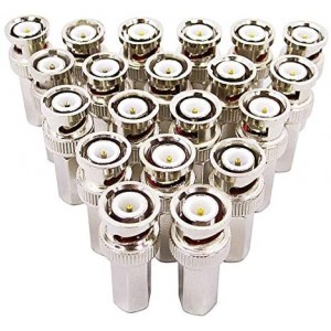 20PCS BNC Male Twist-on Coax Coaxial ET-RG59 Connector for CCTV Security Camera