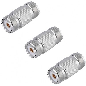 Ebeestock(TM 3-Pack UHF Coax Jack Barrel Connector, UHF Female to UHF Female F/F Coaxial Cable Adapter RF S0-239