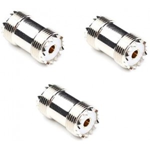 3PCS UHF PL259 Female to UHF PL259 Female Coaxial Barrel Adapter Connectors Coupler for Radio Antenna