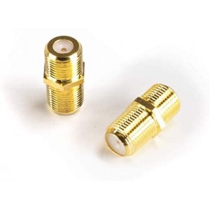 Gold Cable Extension Coupler-10 Pack-Connects Two Coaxial Video Cables for F81 (Female to Female) 3GHz Satellite Cable TV and Cable Internet Rated