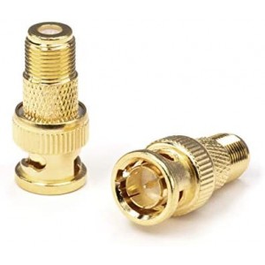 Gold RF (F81) and BNC Coaxial Adapter 10 Pack BNC Male to Female F81 (F-Pin) Connector Adapter Coupler and Converter