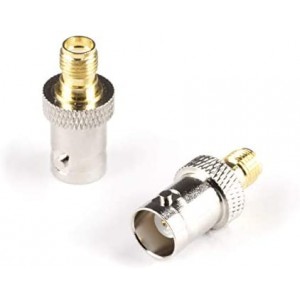 Gold SMA Female to BNC Female Adapter - 1 Pack Coupler - Male to Female Coaxial (RF) Connector, Compatible with RF, SDI, HD-SDI, CCTGV, Camera