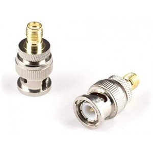 Gold SMA Female to BNC Male Adapter - 1 Pack Coupler - Male to Female Coaxial (RF) Connector, Compatible with RF, SDI, HD-SDI, CCTGV, Camera