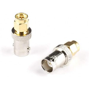 Gold SMA Male to BNC Female Adapter - 1 Pack Coupler - Male to Female Coaxial (RF) Connector, Compatible with RF, SDI, HD-SDI, CCTGV, Camera