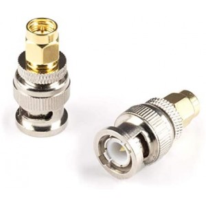 Gold SMA Male to BNC Male Adapter - 1 Pack Coupler - Male to Female Coaxial (RF) Connector, Compatible with RF, SDI, HD-SDI, CCTGV, Camera