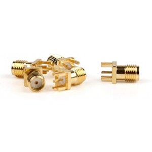 10 Pcs Gold SMA Female Solder Deck PCB Clip Edge Mount RF Adapter Vertical Thru Hole Goldplated