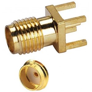 10pcs SMA Female PCB Panel Mount Connector Straight Solder RF Coaxial Adapter Vertical Thru Hole Goldplated