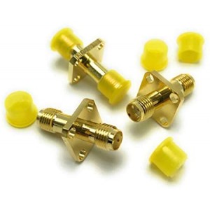 2PCS SMA Female to SMA Female Adaptor with 4hole Flange(2pcs)