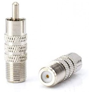 RF (F81) and RCA Coaxial Adapter RCA Male to Female F81 (F-Pin) Connector Adapter Coupler and Converter 10 Pack