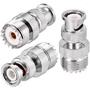 BNC SO239 Adapter, BNC Male to UHF Female RF Coaxial Coax Adapter Connector Kit 3 Pcs