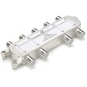 8 Way 5-2400 MHz Coaxial Antenna Splitter for ET-RG6 ET-RG59 Coax Cable Satellite HDTV (8 Ports)