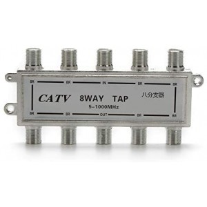 8 Way Coaxial Antenna Splitter for ET-RG6 ET-RG59 Coax Cable Satellite HDTV