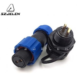 SD13 13MM 2Pin Panel Mount Waterproof Aviation Connector Plug + Socket, Cable Connector IP68 (2Pin)