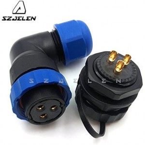 SD20 3Pin Flanged Panel Mount Circular Connector Female Plug and Male Socket,Outdoor Waterproof Connector IP67 (3-Pin)