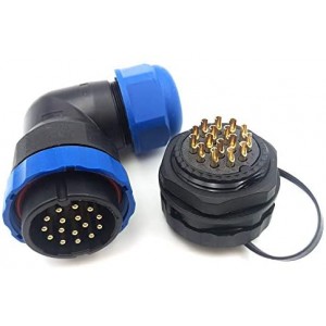 SD28 2Pin~26Pin Flanged Elbow Waterproof Wire Connector 16Pin Plug and Socket IP67, Industrial Electrical Power Connector (16-Pin)