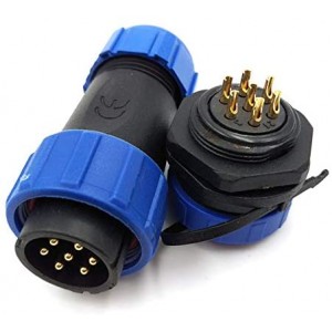 SP21 2Pin-12Pin Waterproof Electrical Wire Connector IP67,Aviation Plug and Socket (7Pin)