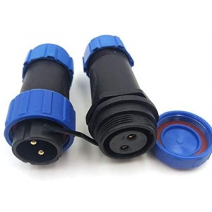 SP21 2Pin~12Pin Panel Mount 21mm Connector,Aviation Cable Connector,IP67 Outdoor Waterproof Electrical Plug and Socket (2Pin)