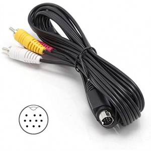 10 Pin Audio and Video DIN Cable - NOT S-Video Cable - 12 feet - RCA Composite - Compatible with DIRECTV AT&T: H25, C31, C41, C41-W, C51, C61, C61-K