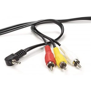 3.5mm Male Jack to RCA Male Video and Audio Cable (Red White Yellow) 6 Feet