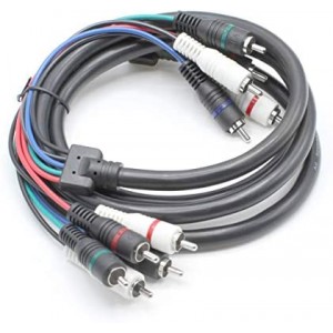 Component and Composite Video Audio Cable - (1 Pack) Quality Plated 5 RCA Cables (25 ft Length) - Supports 480i, 480p, 720p and 1080i